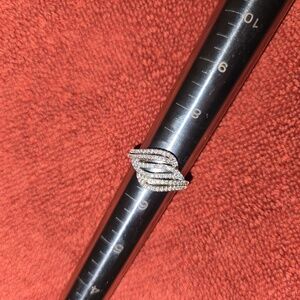 Diamonique swirl ring